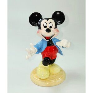Vintage Schmid Disney Mickey Mouse Ceramic Figurine Hand-Painted Collectible